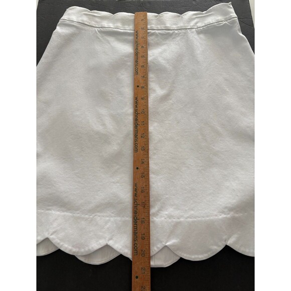 J. McLaughlin Cameron A-Line Skirt Size 10 White Scalloped Hem Nautical Coastal - Picture 9 of 12